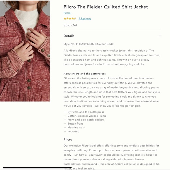 ☀️ ANTHROPOLOGY PILCRO The Fielder Quilted Shirt Jacket - Picture 14 of 14